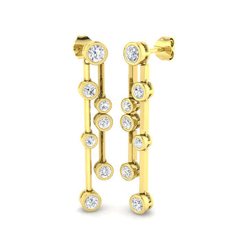 Lab-grown diamond drop earrings in 9ct Yellow Gold