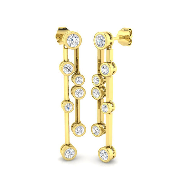 1.38ct Lab-Grown Diamond Bezel Cascade Drop Earrings
