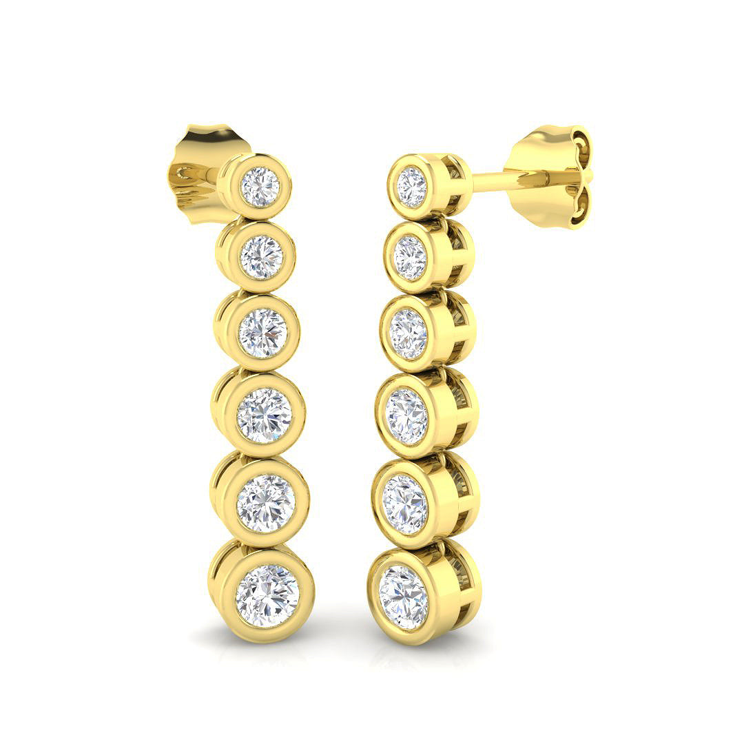Lab-grown diamond drop earrings in 9ct Yellow Gold