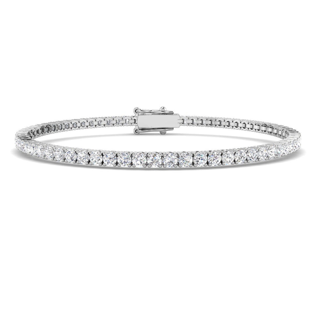 3ct Lab-Grown Diamond Round Tennis Bracelet in 9ct White Gold