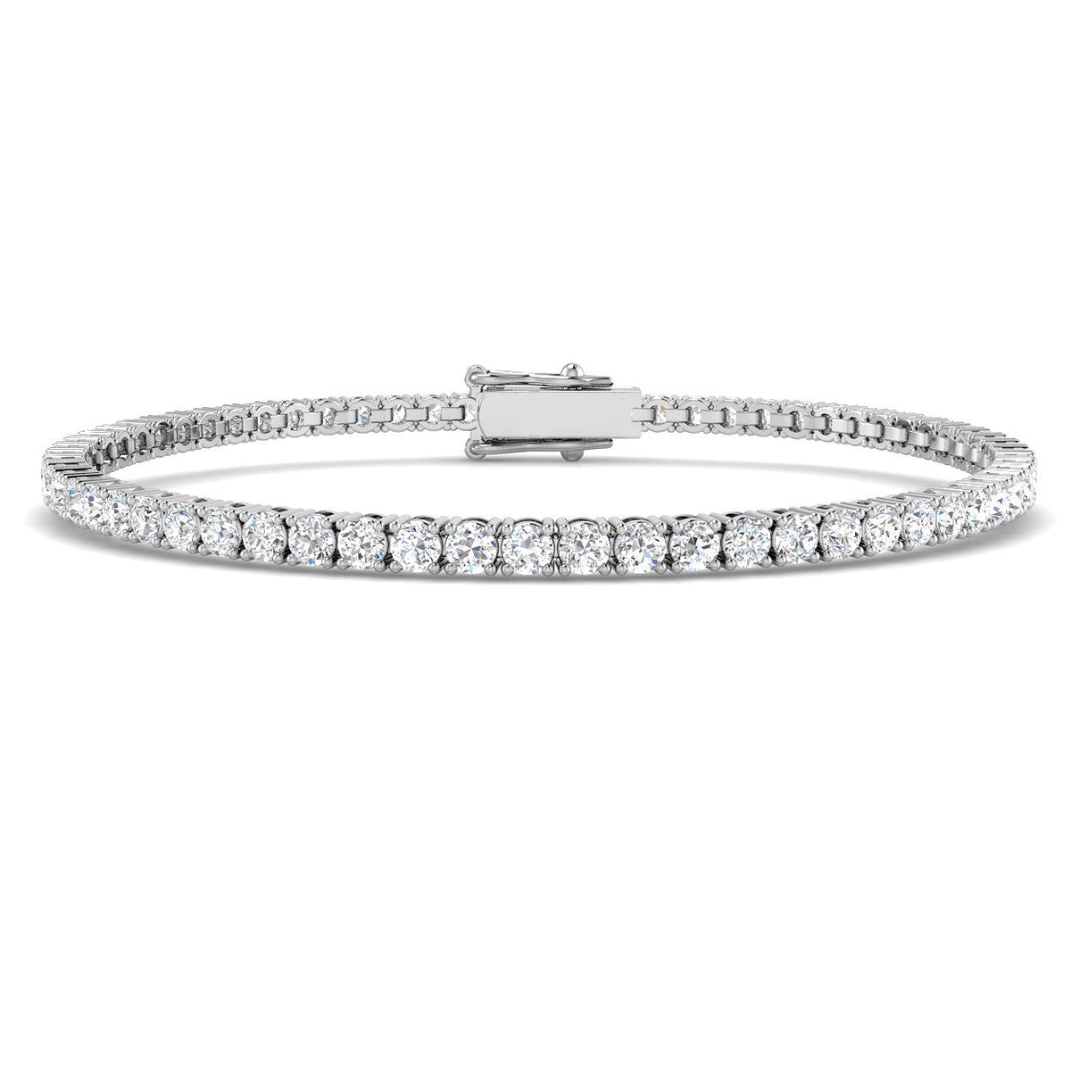 4.06ct Lab-Grown Diamond Round Tennis Bracelet in 9ct White Gold