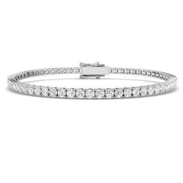 4.06ct Lab-Grown Diamond Round Tennis Bracelet in 9ct White Gold