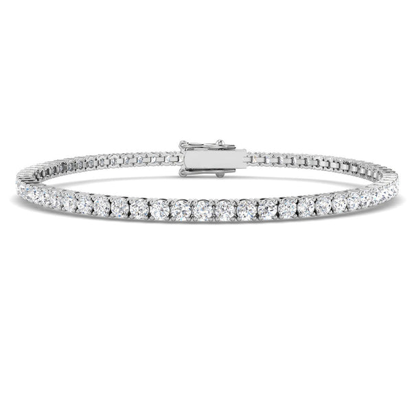 4.06ct Lab-Grown Diamond Round Tennis Bracelet
