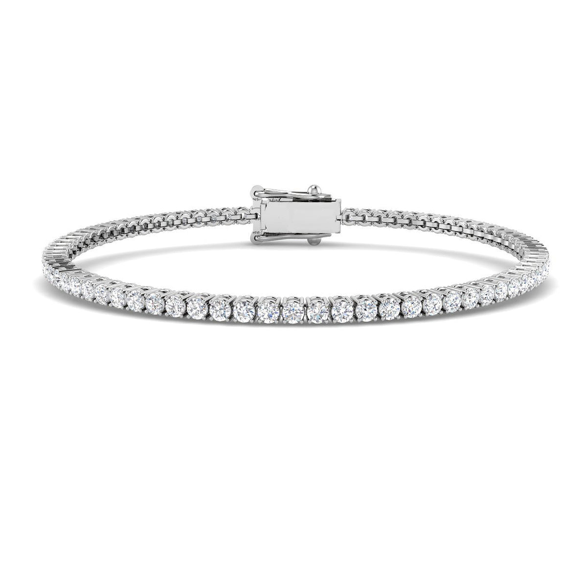 2.11ct Lab-Grown Diamond Round Tennis Bracelet in 9ct White Gold