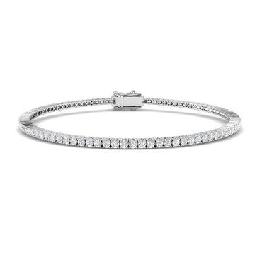 1.51ct Lab-Grown Diamond Round Tennis Bracelet in 9ct White Gold