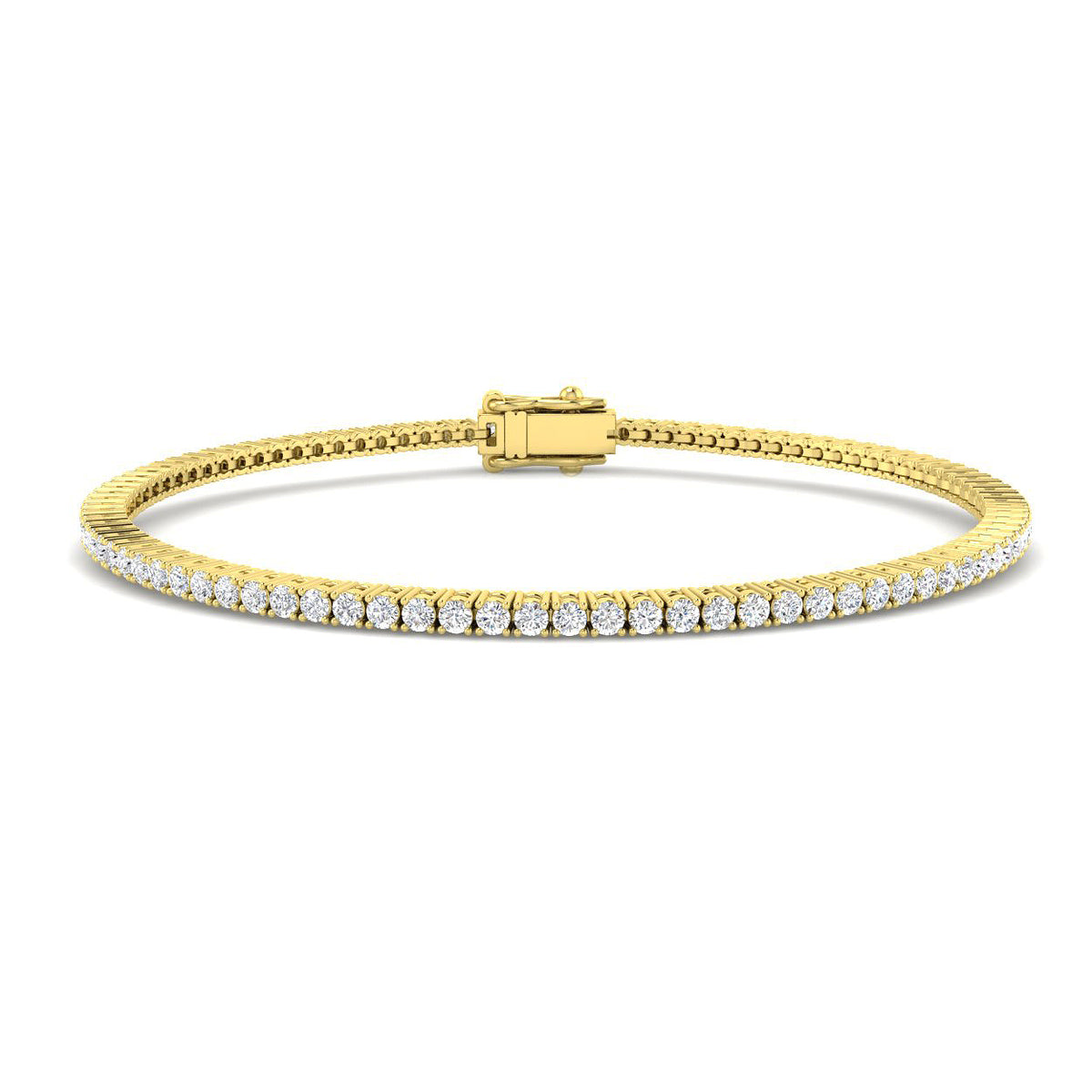 1.51ct Lab-Grown Diamond Round Tennis Bracelet in 9ct Yellow Gold