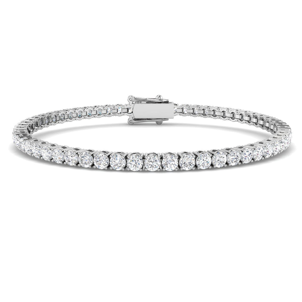 5ct Lab-Grown Diamond Round Tennis Bracelet in 9ct White Gold