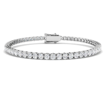 5ct Lab-Grown Diamond Round Tennis Bracelet in 9ct White Gold