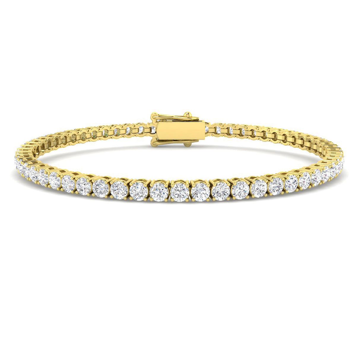 5ct Lab-Grown Diamond Round Tennis Bracelet in 9ct Yellow Gold