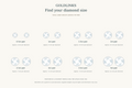 Goldlinks diamond stud size guide showing 0.5ct to 4ct total pair weights and approximate diameter per diamond