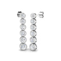 Lab-grown diamond graduated bezel drop earrings in 9ct White Gold