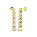 Lab-grown diamond graduated bezel drop earrings in 9ct Yellow Gold