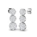 Lab-grown diamond cluster trilogy drop earrings in 9ct White Gold