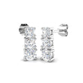 Lab-grown diamond round trilogy drop earrings in 9ct White Gold