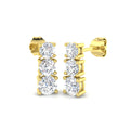 Lab-grown diamond round trilogy drop earrings in 9ct Yellow Gold