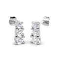 Lab-grown diamond round trilogy drop earrings in 9ct White Gold