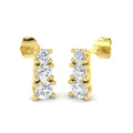 Lab-grown diamond round trilogy drop earrings in 9ct Yellow Gold
