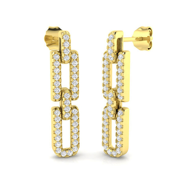 0.52ct Lab-Grown Diamond Paperclip Link Drop Earrings