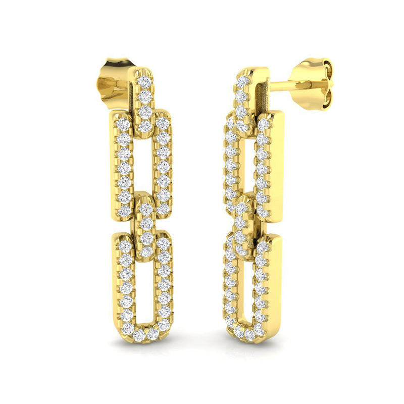 0.52ct Lab-Grown Diamond Paperclip Link Drop Earrings
