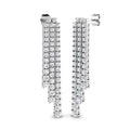 Lab-grown diamond graduated fringe drop earrings in 9ct White Gold