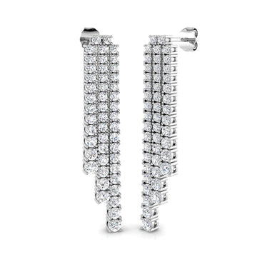 Lab-grown diamond graduated fringe drop earrings in 9ct White Gold