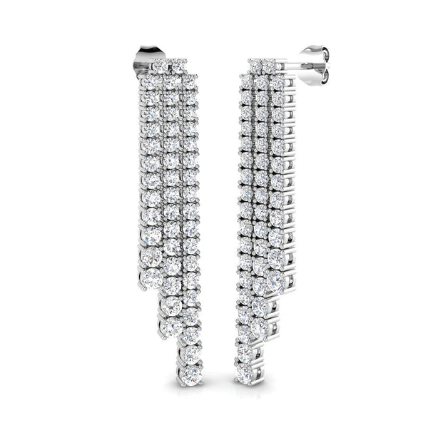2.91ct Lab-Grown Diamond Graduated Fringe Drop Earrings