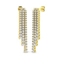 Lab-grown diamond graduated fringe drop earrings in 9ct Yellow Gold