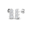 Lab-grown diamond bezel trilogy drop earrings in 9ct White Gold