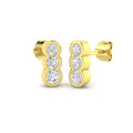 Lab-grown diamond bezel trilogy drop earrings in 9ct Yellow Gold