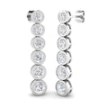 Lab-grown diamond graduated bezel drop earrings in 18ct White Gold
