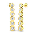 Lab-grown diamond graduated bezel drop earrings in 9ct Yellow Gold