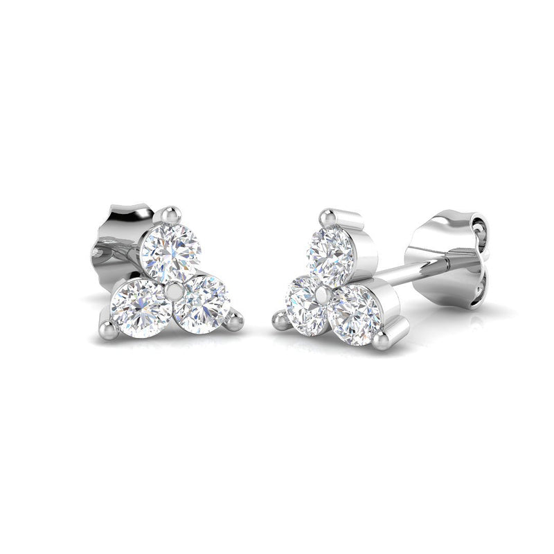 0.49ct Lab-Grown Diamond Round Trio Drop Earrings