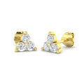 Lab-grown diamond round trio drop earrings in 9ct Yellow Gold
