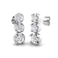 Lab-grown diamond illusion trilogy drop earrings in 9ct White Gold