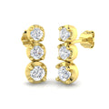 Lab-grown diamond illusion trilogy drop earrings in 9ct Yellow Gold