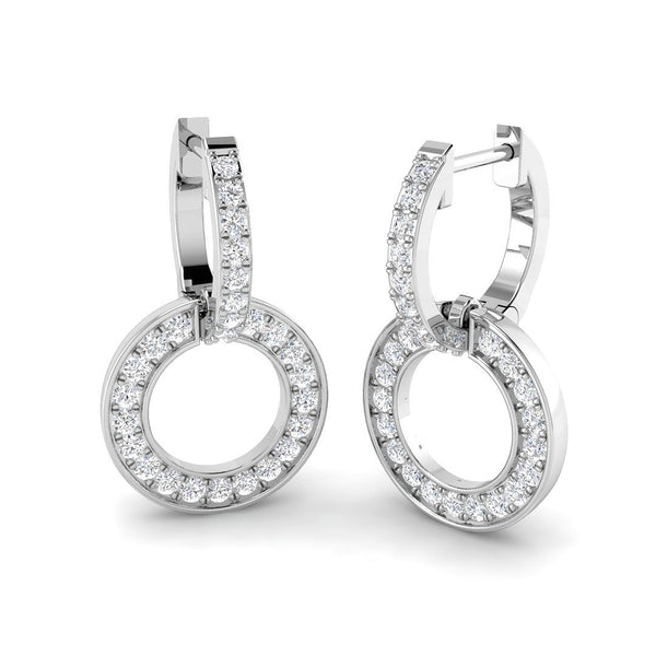 0.63ct Lab-Grown Diamond Circle Hoop Drop Earrings