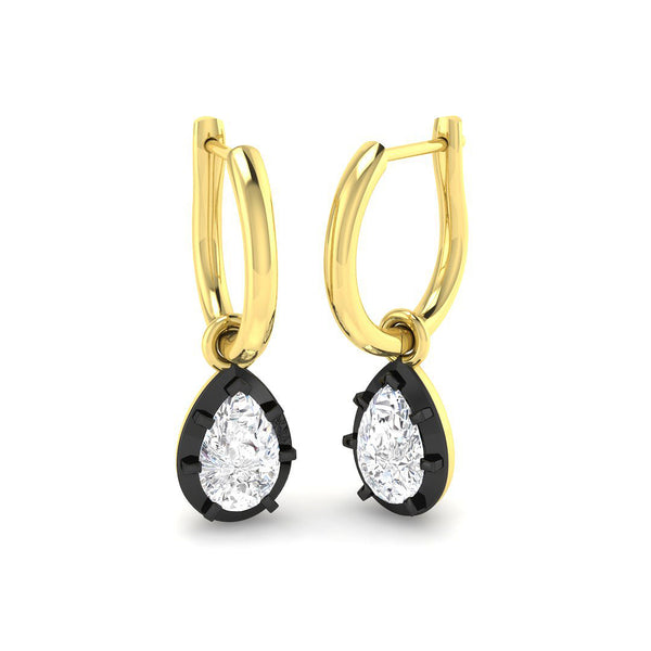 1.11ct Lab-Grown Diamond Pear Solitaire Hoop Drop Earrings