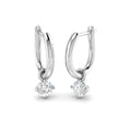 Lab-grown diamond round solitaire hoop drop earrings in 9ct White Gold