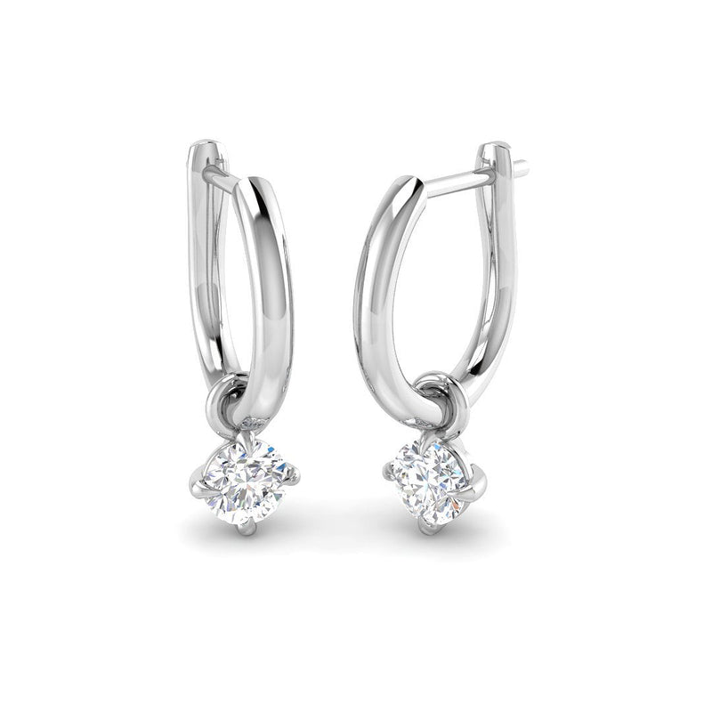 0.54ct Lab-Grown Diamond Round Solitaire Hoop Drop Earrings