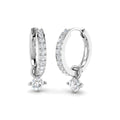 Lab-grown diamond diamond hoop and round drop earrings in 9ct White Gold