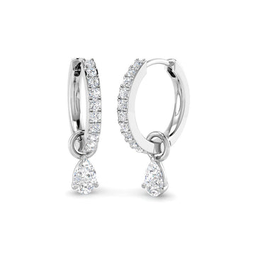 Lab-grown diamond diamond hoop and pear drop earrings in 9ct White Gold