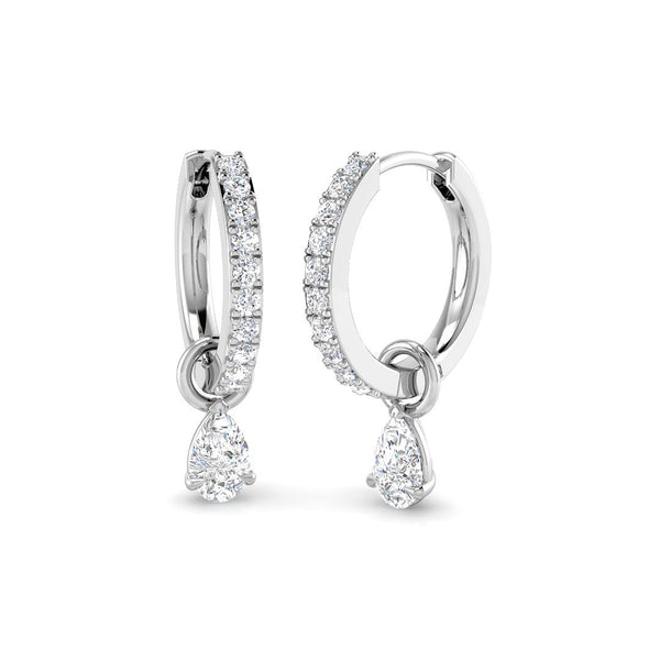 0.7ct Lab-Grown Diamond Diamond Hoop and Pear Drop Earrings