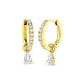 Lab-grown diamond diamond hoop and pear drop earrings in 9ct Yellow Gold