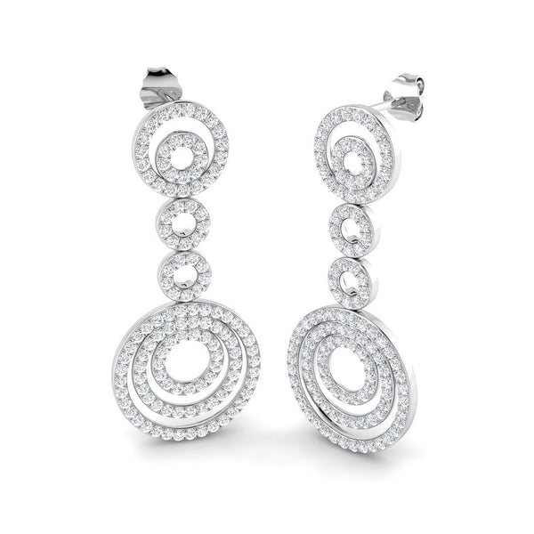2.13ct Lab-Grown Diamond Concentric Circle Drop Earrings