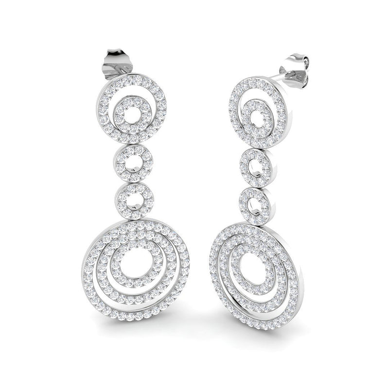 2.13ct Lab-Grown Diamond Concentric Circle Drop Earrings