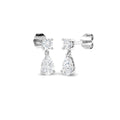 Lab-grown diamond pear and round claw drop earrings in 9ct White Gold