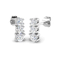 Lab-grown diamond round trilogy drop earrings in 9ct White Gold