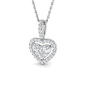 0.44ct lab-grown diamond heart cluster pendant necklace in 9ct white gold