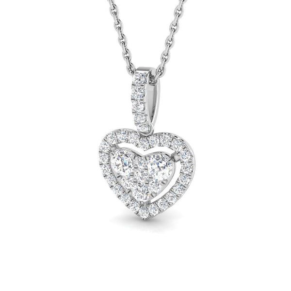 0.44ct Lab-Grown Diamond Heart Cluster Pendant Necklace