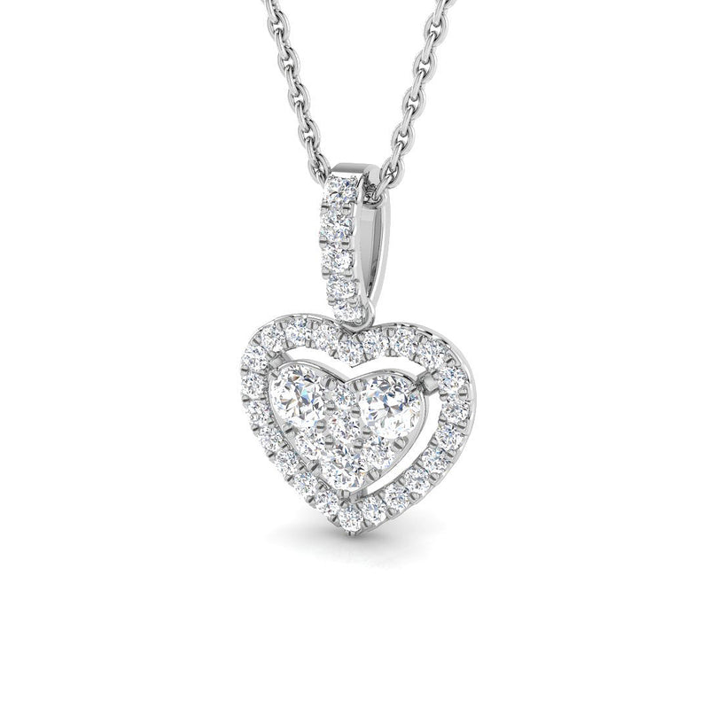 0.44ct Lab-Grown Diamond Heart Cluster Pendant Necklace